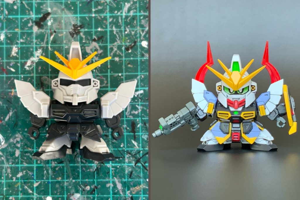 スタイルは下半身をボリュームアップ。フロントスカートアーマーは自作しました。顔マスク部を奥に詰めてます。