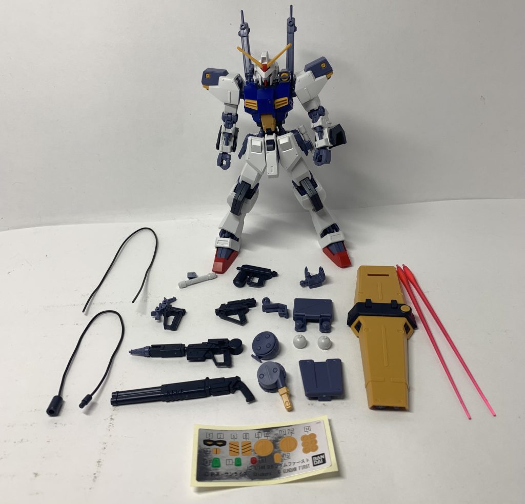 最後に付属品等。デザイン的な古くささは否めないものの、近年の新規軸の関節構造のおかげでよく動きますし作業用ということもあり幾多の武装もついてプレイバリューではアナザーガンダムにも引けをとらないものですね懐かしさを覚えるような感覚があるガンプラでした！おすすめです！＊＊＊機動戦士ガンダムGquuuuuuX、ついにTVアニメシリーズはじまりましたね！一話からの二話で変な笑いが止まらなくなりました……なんだあの二郎系ラーメン怪文書みたいなの、あんなのできるのカラーだけだよ！どんな企画書つくったらそんなのできんだよ！と、いうわけですがマチュについて、現状の情報量からしてシャア×ララァの子供という考察をわたしはしています。以上、神宮寺Re⑦でした！ 