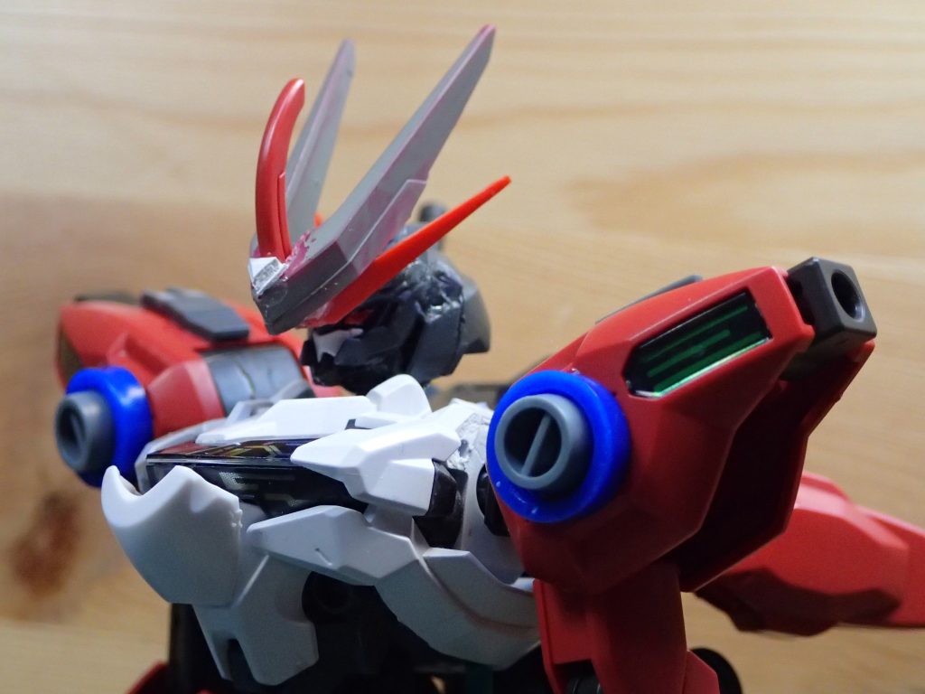 必要かどうかわかりませんが、頭部レシピファラクト頭部、アストレイレッドフレームの角、ダリルバルデの角、ディランザ（グエル専用機）の角はたしてここまで角が多い必要があるのかはいささか疑問ですが、かっこいいのでモーマンタイｗ