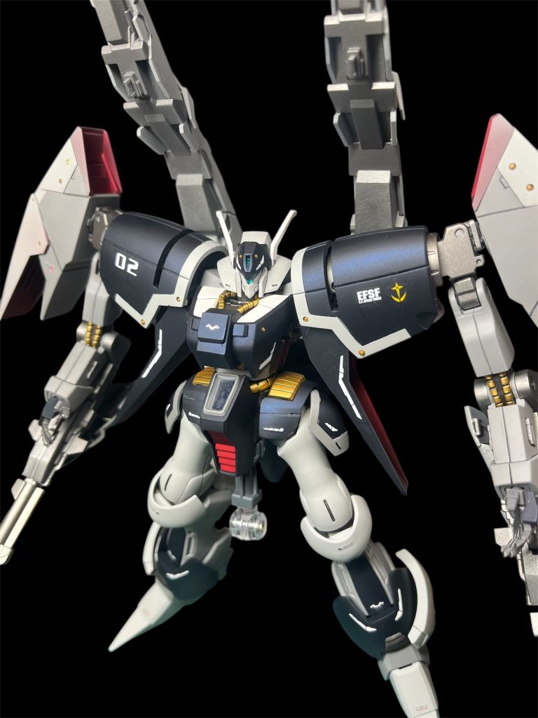 暗いブルーグレーの部分は黒とクリスタルカラーのサファイアブルーに少量ウルトラブルーを足して、パチモンのプリズムブルーブラックで塗りました🎉エコノミー🥰