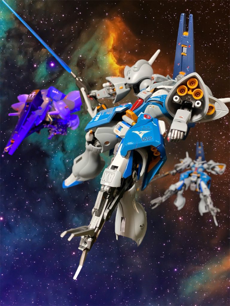 今回のストーリーでは、ティターンズという男社会の中で生きる女性パイロット、マウアーとオードリーを絡めてみました。ブラックオター小隊の紅一点と、ジェリドにとってはヒロインとも言えるパートナー。どちらも、『イイ女』ですよね。再販されてもABSが多いキットなので、現在ならば素材のアップデートなどがあると嬉しいと思いました。(いくつかパーツが割れた🤣)ご覧頂きありがとうございました✨