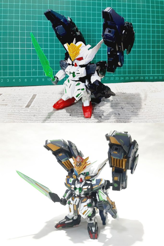 塗装前との比較加工は全体のシャープ化、肉抜き埋め。今回プロポーションは弄ってません