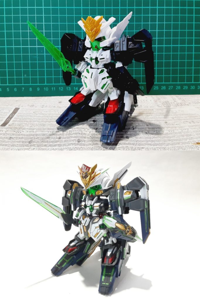 塗装前との比較加工は全体のシャープ化、肉抜き埋め。今回もプロポーションは弄ってません