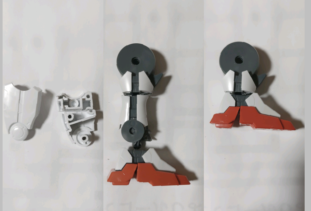 脚部の短縮は思い切ってすね部分を無くし、足首のスイング稼動部もあきらめてボールジョイントのみにしました。