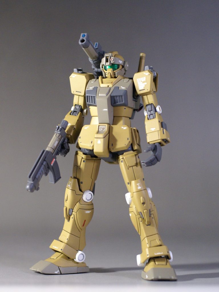 【改修内容】・エッジ出し。・シャープ化。・掘り直し。・カラーリングを砂漠仕様に変更。・キャノンを追加。・腰背部にジェネレーターを追加。・センサー類をラピーテープ、ラインストーンに変更。 