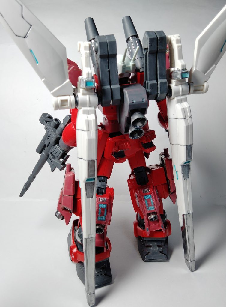 ジェガンブラストマスターのものを使用無改造で装備出来ます脚部スラスターには万博ガンダムの装備も使いました