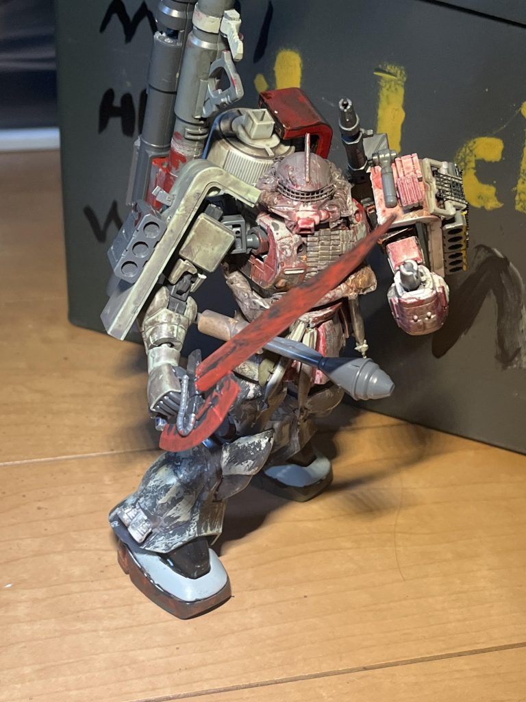 家にある適当なパーツを合わせたりタミヤのM1エイブラムスのパーツを使って真改造したセキショウアカシ専用機