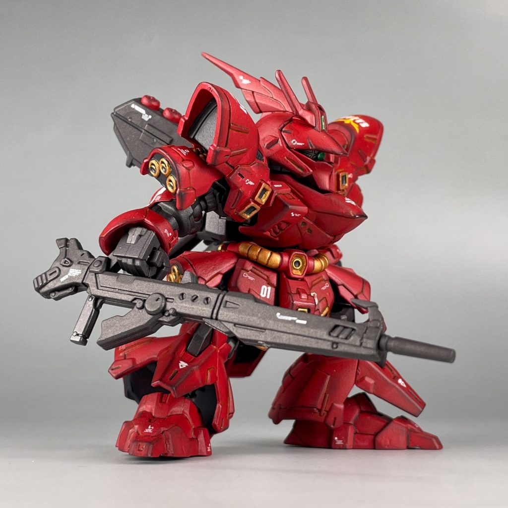 ロングライフルは上部にもグリップがあるので、イメージイラストでおなじみのポーズも再現可能。