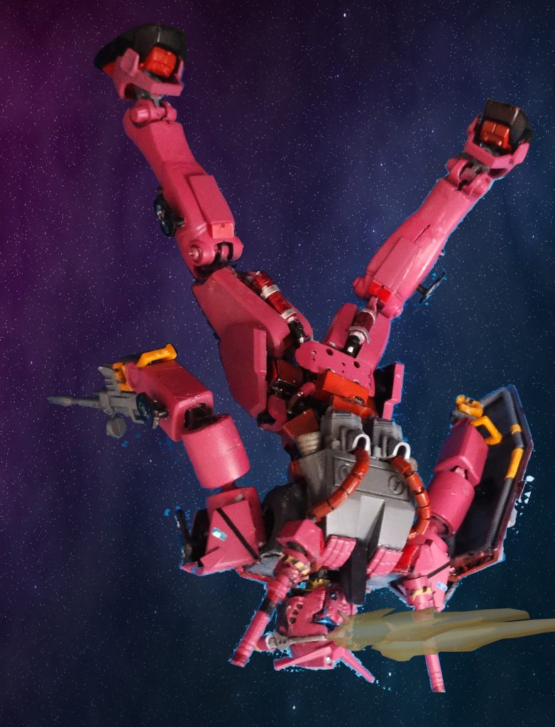 首を180度回転させて射撃