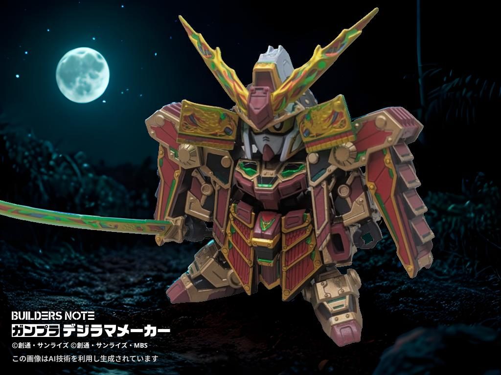 デジラマメーカーで1枚。月夜の背景が上手くマッチしてますね。綺羅鋼も光ってみえる✨