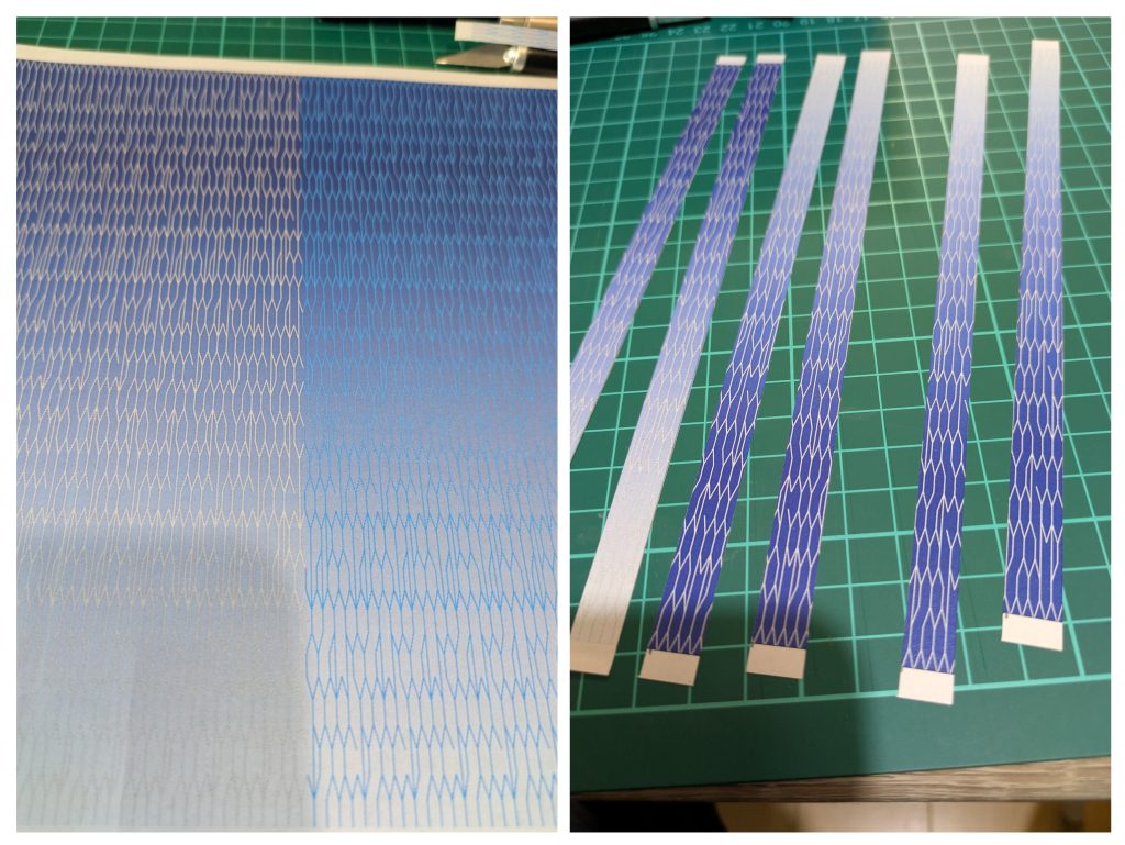 エフェクトはカラーパターンをCADで描いて印刷、細切りにして0.4ミリプラ版を手曲げでクセを付けたところにテープのりで貼り付けた物です。グラデーション印刷が効果的。 最後までご覧頂きありがとうございました。