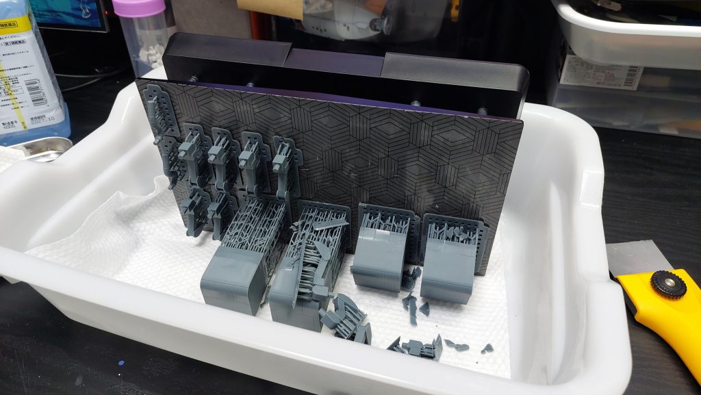 3Dプリンターで印刷した直後の様子です。