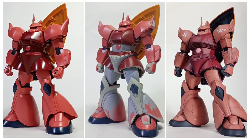 素組、製作中、完成の比較画像です