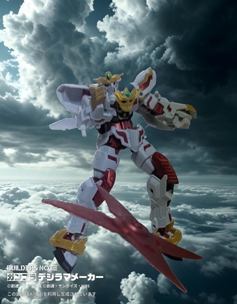 そして、こちらは「ビルダースノート」にある「デジラマメーカー」を使用して、デジラマ作成致しました…。空を背景に、忍術を使って大型手裏剣を自在に、操ってる様を表現致しました…。如何でしょうか❓️。