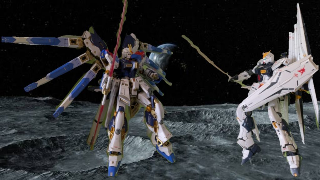 場所を戻して、早速シュミレーションバトルしてみた。アムロ「お前のほうが性能良くったって、僕の方が全ガンダムをうまく使えるんだ！」キラ「な何を言っているんだ君は！」アムロ「νガンダムは伊達じゃない！」