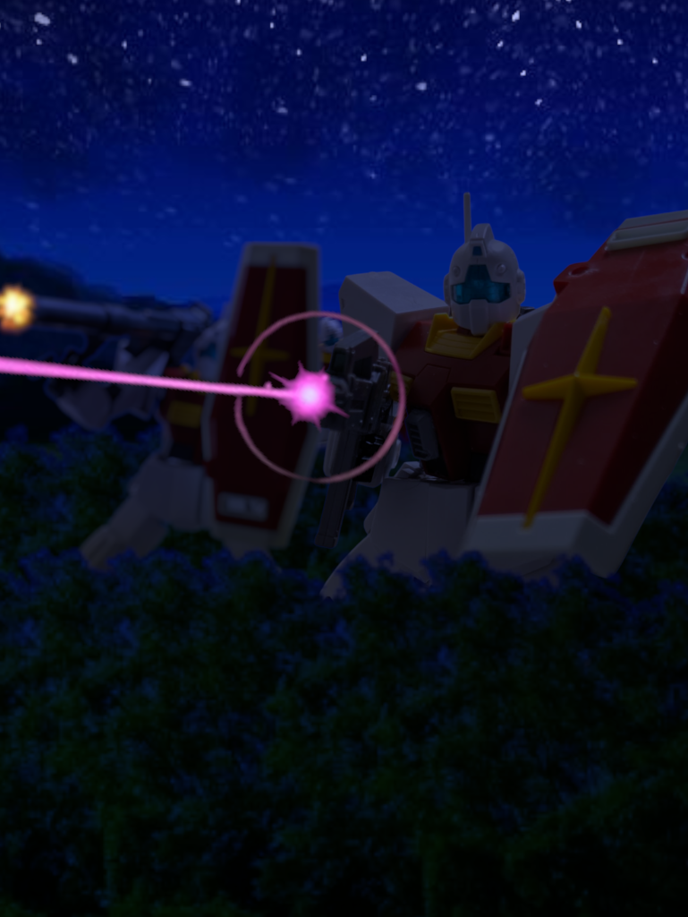 ケーリ「3時の方向!敵MS部隊!」ハー「夜間だ!レーダーを頼れ!ビーム兵器に気をつけろ!」モヴィア「敵が複数隊に分かれた!」