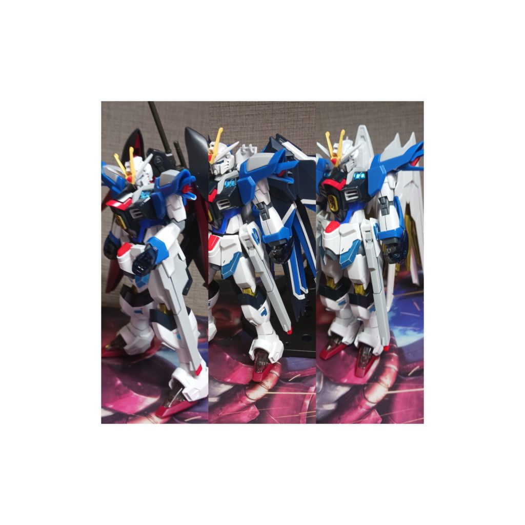 比較〜、違いはバックパックのみです！今回は以上です！これでストライクデスティニーフリーダム編終わりです！フォローお待ちしております！ではバイバイ！