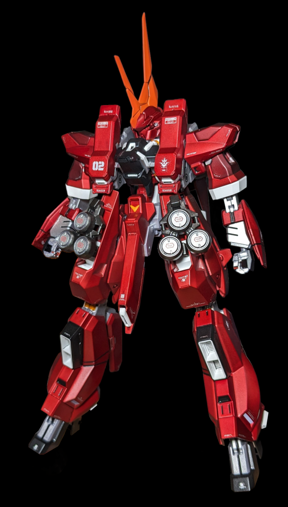 キハールIIの時と同じくメイン赤は艶消しキャンディ塗装肩部等、部分的に色を濃くしています