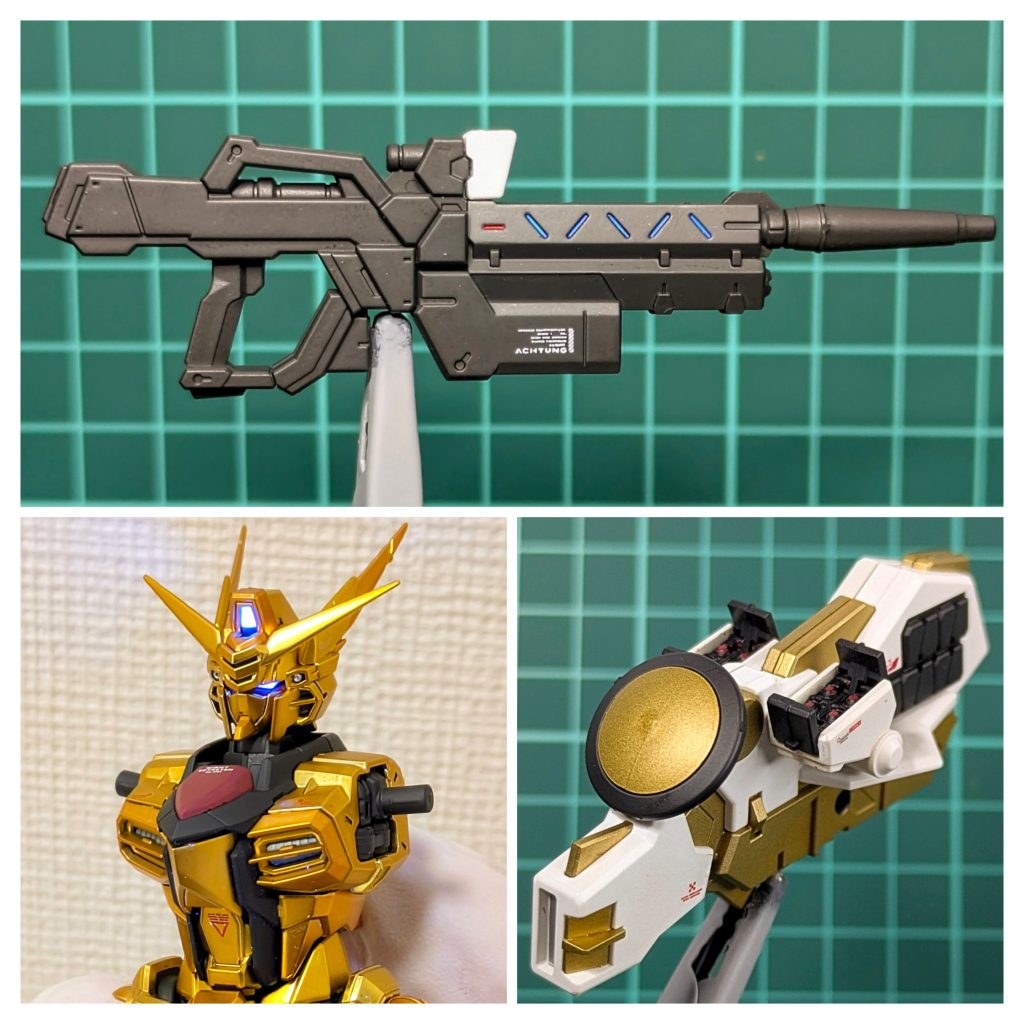 今回はプラ板による加工や四肢の伸長など、難しい工作はしていませんが、ディテールを高める工夫にはそれなりに力を入れました。今回特に気に入っているのは、エナメル塗料による細部の塗り分けです。エアインテークやセンサー類、ミサイルなど、塗り分けました。