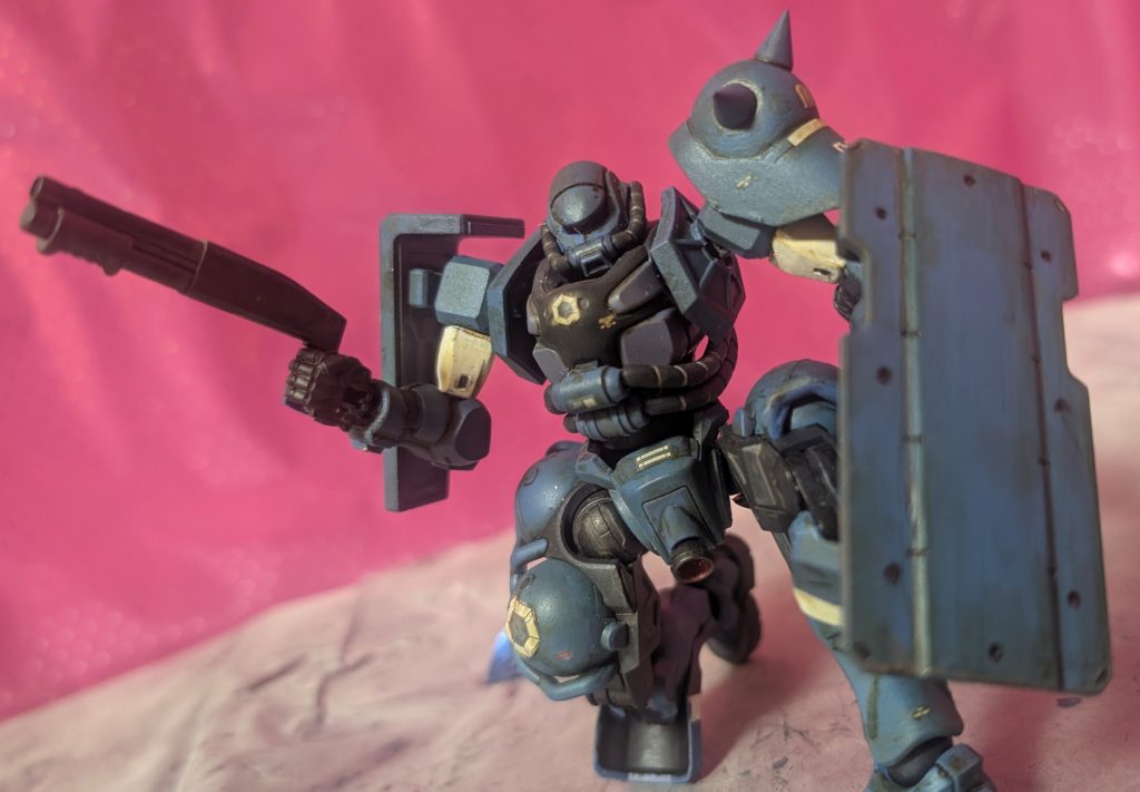 ◯ライアットガン暴動鎮圧の為の小型サイズのショットガン。これもコトブキヤのバリスティックシールドに付属していたものを流用です。