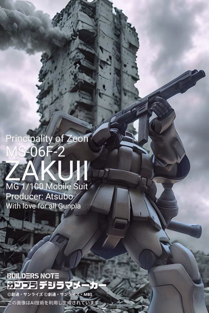 作品名：デジラマって手軽で凄いですね<p>ガンプラ作ってまだ遊べるの本当に凄いですよね。しかもジオラマ風にしてくれるし、本当に楽しいものを教えてもらいました。GUNSTAの方々に感謝です♪</p>