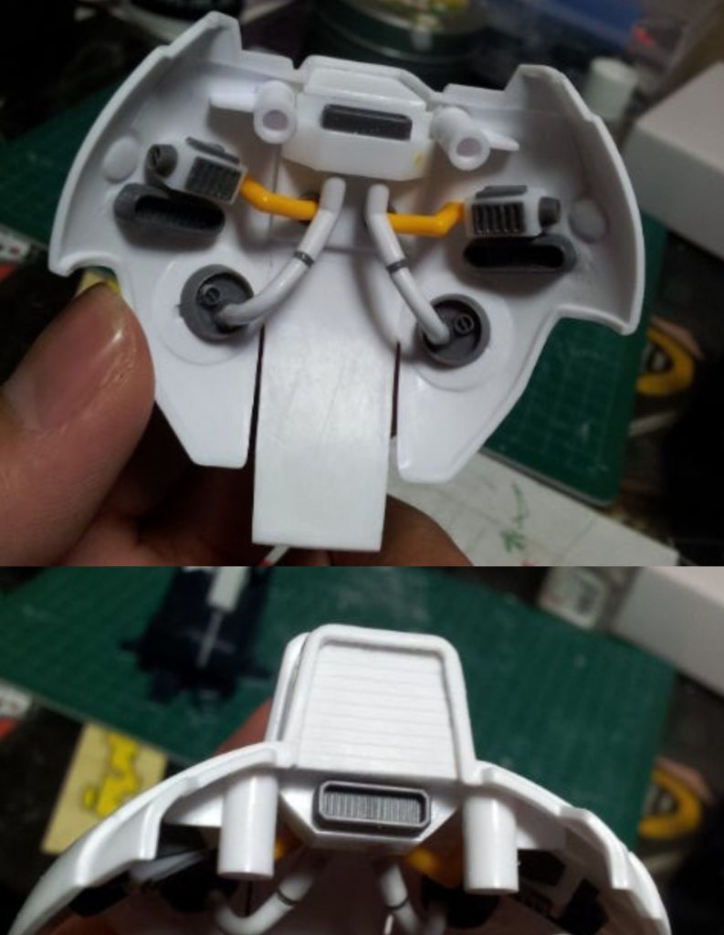 リアアーマー裏が寂しかったので、テキトーにディテールアップしてます。