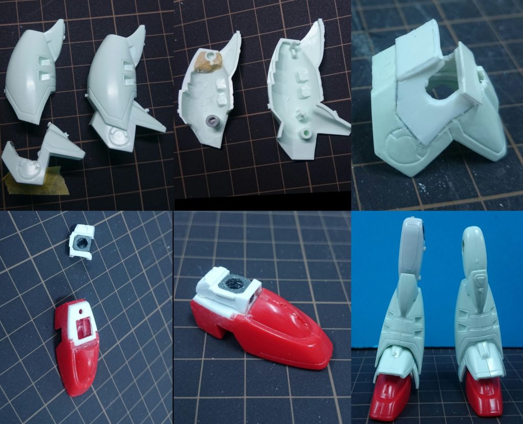 脚部このシリーズあるある手法で、アンクルアーマーを分割して可動化。膝関節から太ももまではガンダムXを流用。