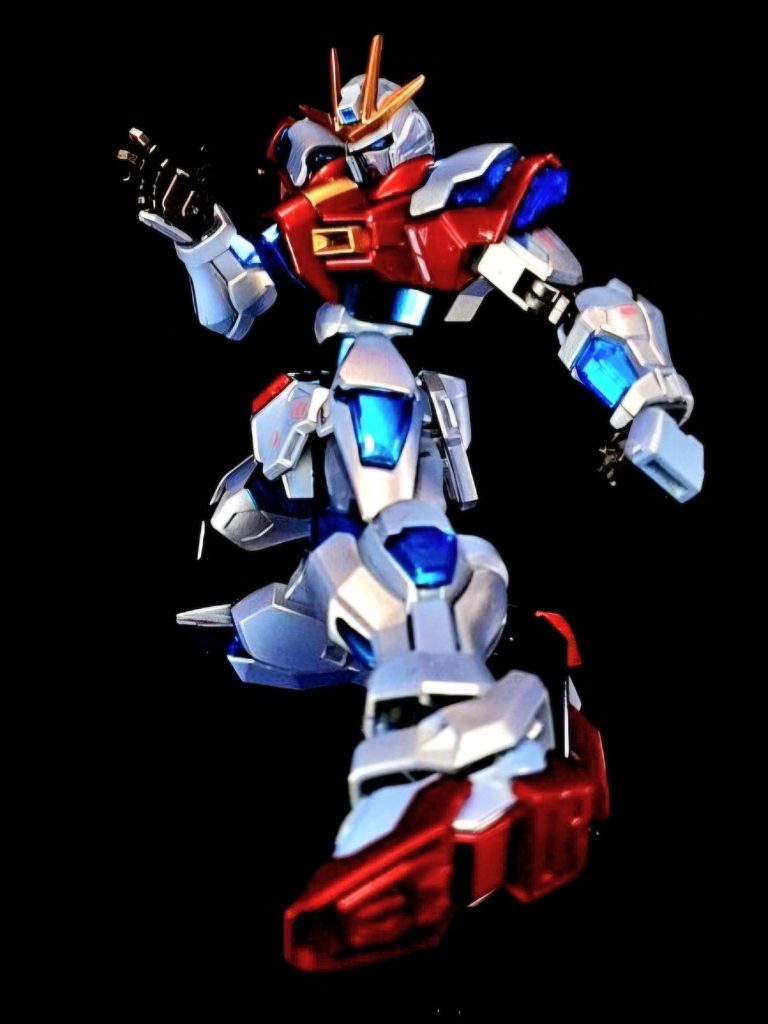 バーニングバーストシステムRGシステムを元にユウマが考案したシステムで、蓄積した膨大な量の粒子を全面開放し、性能を一時的に引き上げる。その凄まじい放出量で機体が自壊してしまう事を防ぐべく、各クリアパーツ周辺の装甲を分離して露出面積を更に拡大させており、これによって粒子放出がより円滑化され、その量を限界まで引き上げられるようになった。