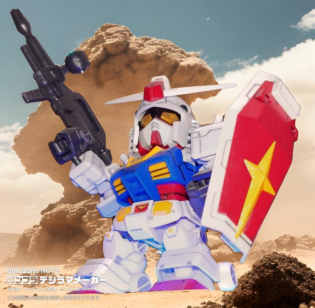 こちらも砂漠背景　やはりガンダムは原点にして至高の存在ですね　