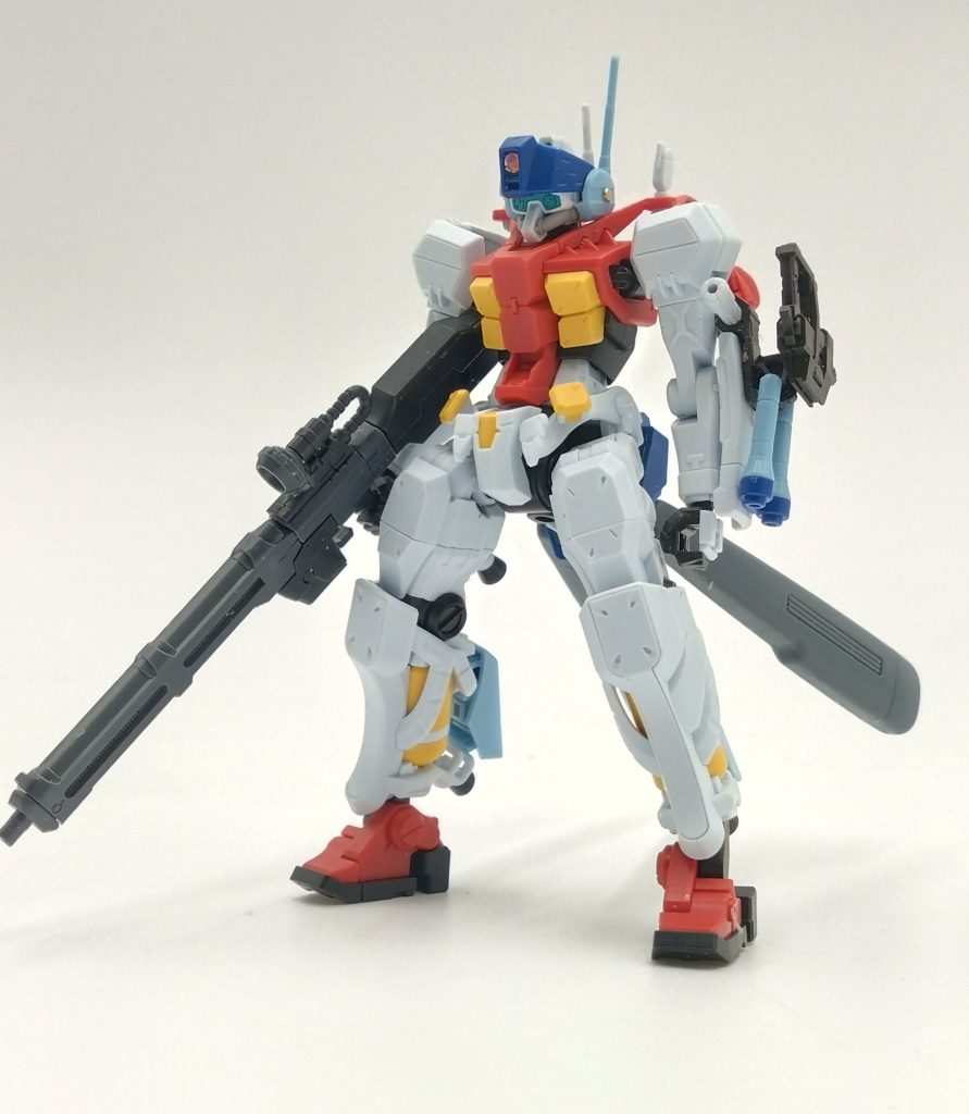 製作工程頭部と脚と腰シールドはHGジムスナイパー2を使用　バイザーは1ミリ穴貫通させてプラ丸棒を刺してその上にメタルパーツ隠してますw