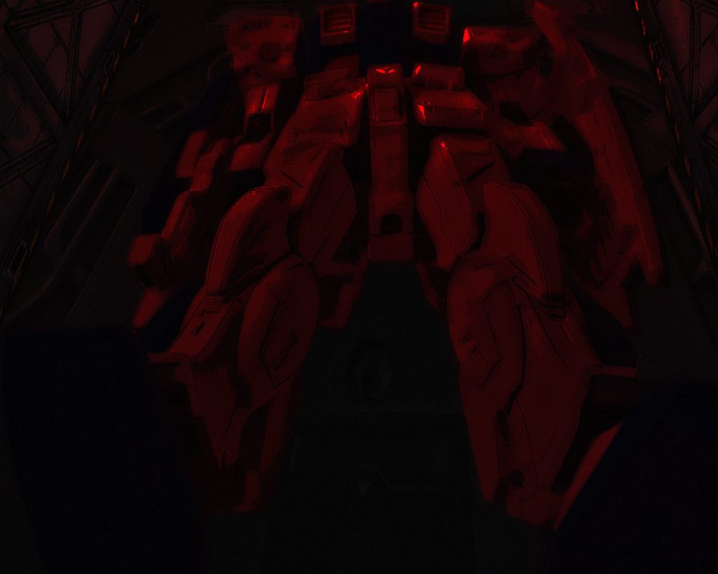 「チェスター・ハイマン、聞こえますか?」レーチェル・ミルスティーン中尉はシャトルのコクピットから新型のコクピットの中にいるチェスターに無線で呼ぶ。「こちらチェスターです、中尉なにか?」「DS‐Iが敵機を見つけたようです」「敵襲、数は!?」「暗さとミノフスキー粒子で数は分からないけど、攻撃はDS‐Iのみがしています。恐らく敵も偵察機のようね」「…そうですか、すみません。まだNT‐0は動かせなくて…」「急いでください少尉。ただの偵察機ならまだ良いのですが万が一もあります。ホワイトユニサスにも迎えを出すように要請しますわ」「了解しました。最善を尽くします」チェスターはそう言うと作業のピッチを上げた。