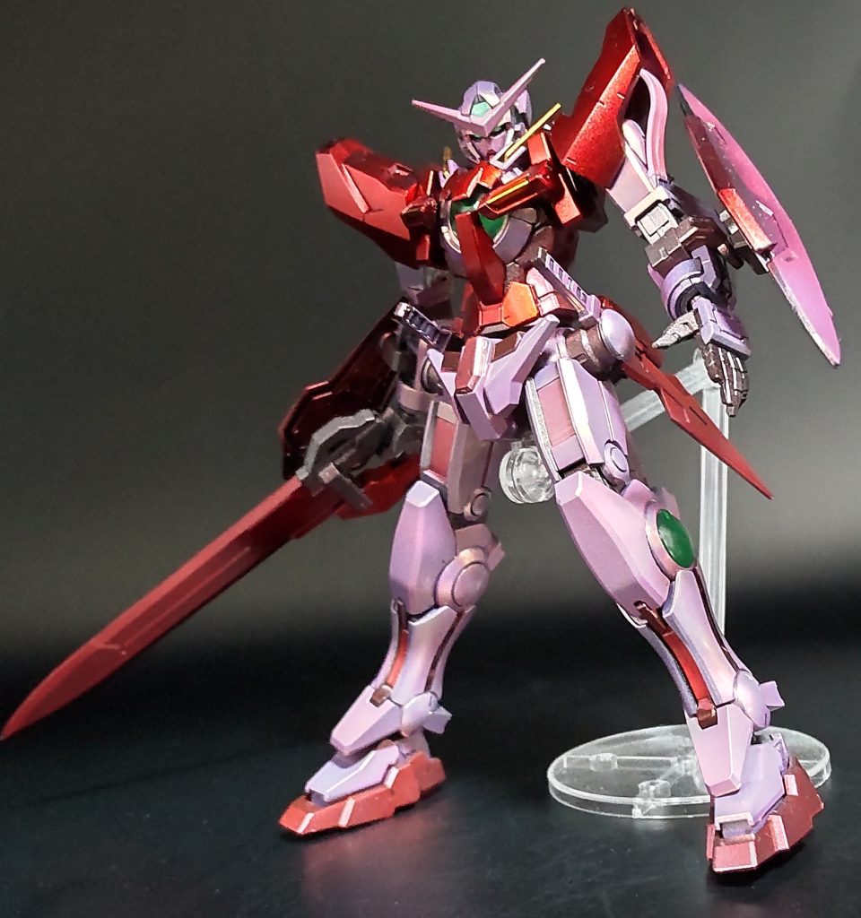 余談個人的にエクシアと言ったらパズドラのイメージも強いです。OO視聴前の出会いがそれでしたし、性能も強かったから。せっかくだからその時のイラストを再現して撮影しようとしたのですが難しいですね。これからも精進したいと思います。