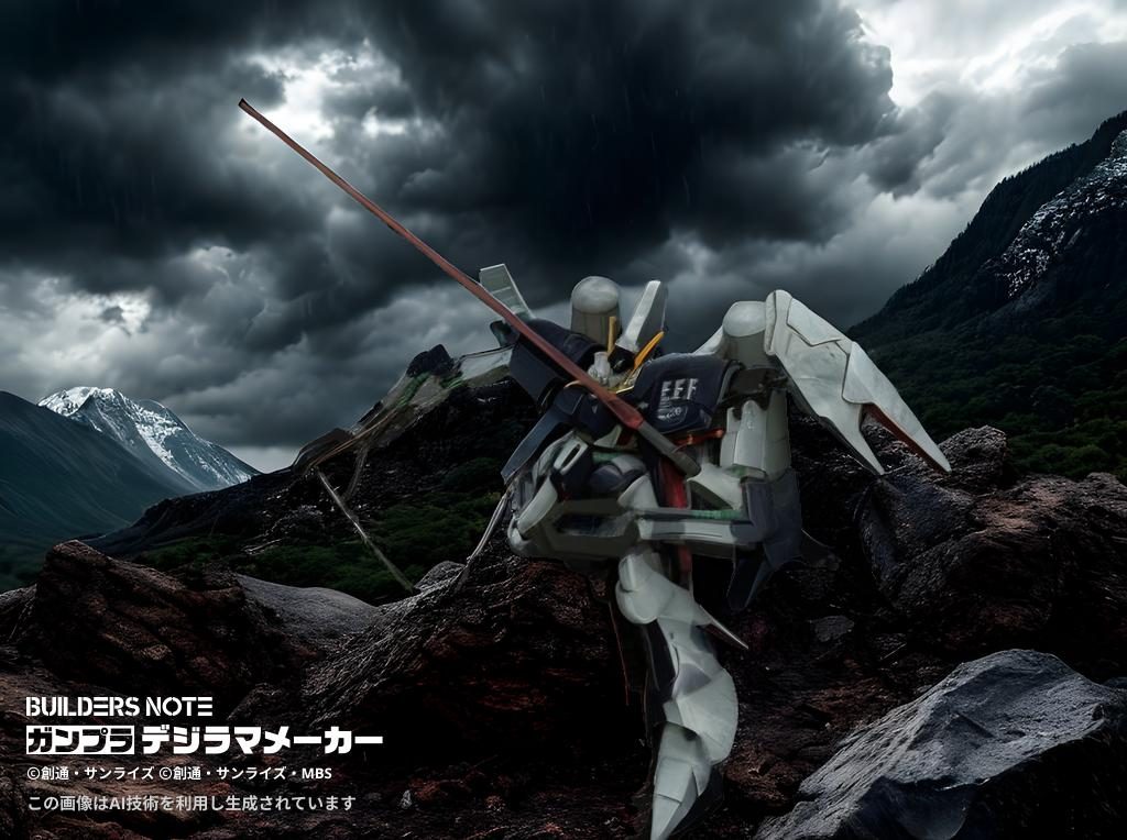 バイアランカスタム初号機。ビームサーベルも長い！