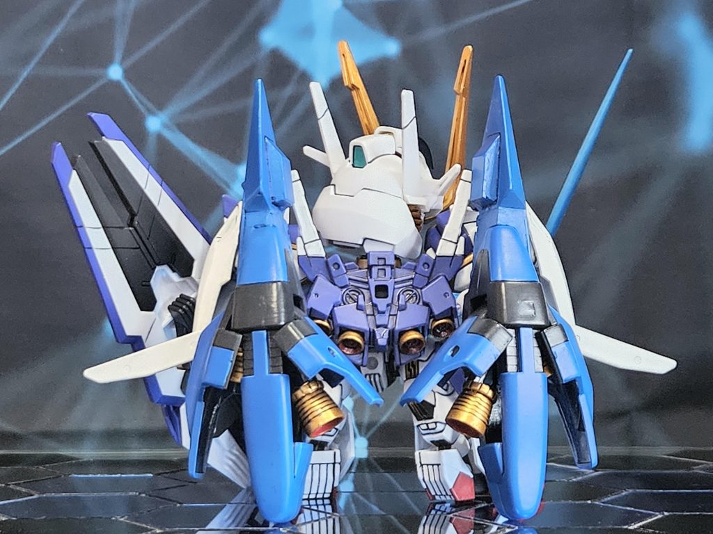 バックパックに旧キット トールギスIIIのブースターを若干改造して取り付けたもの。マッハガイは後輩ちゃんの面倒を任せられる。マッハガイの仕事は早すぎる為遅れを取らぬようにと渡されたらしい。