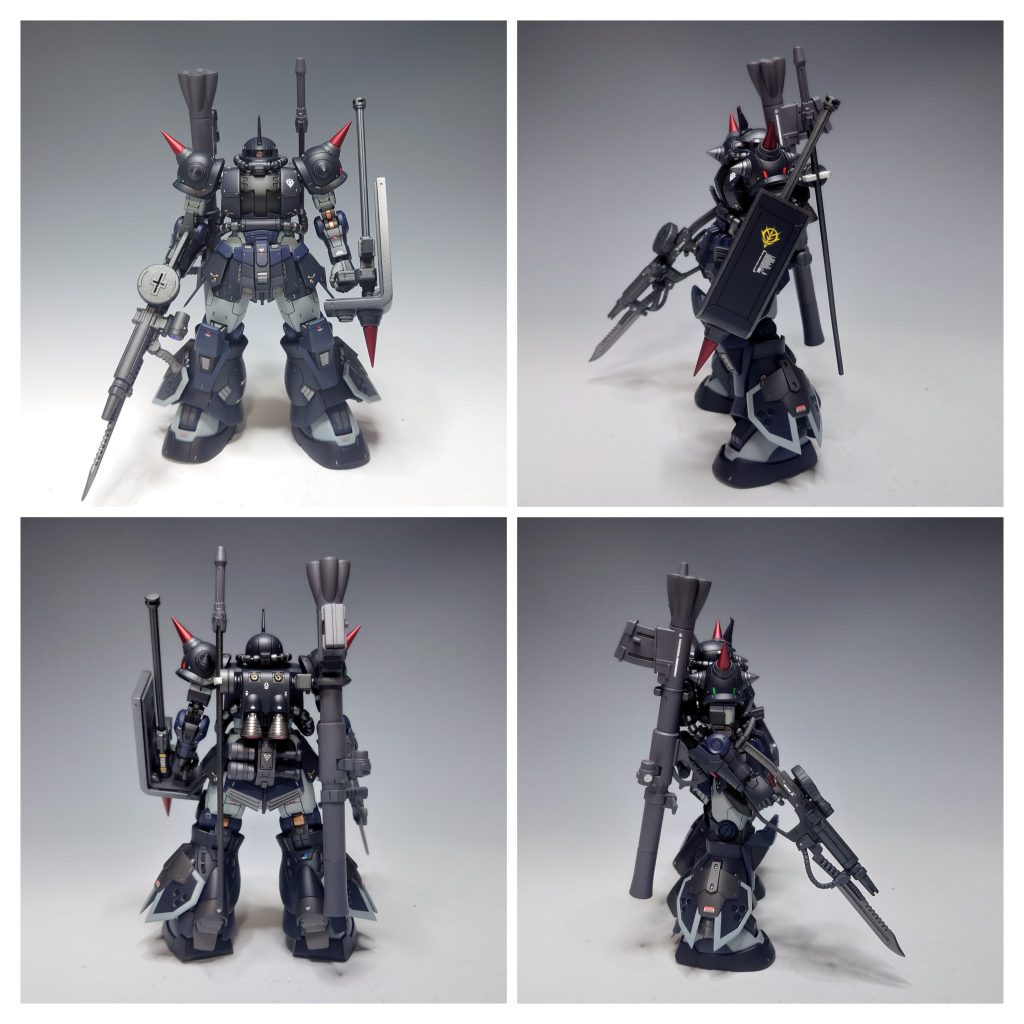 【4面図】 武器などが偏ったりしない様に全体のバランスに気をつけて製作しました。