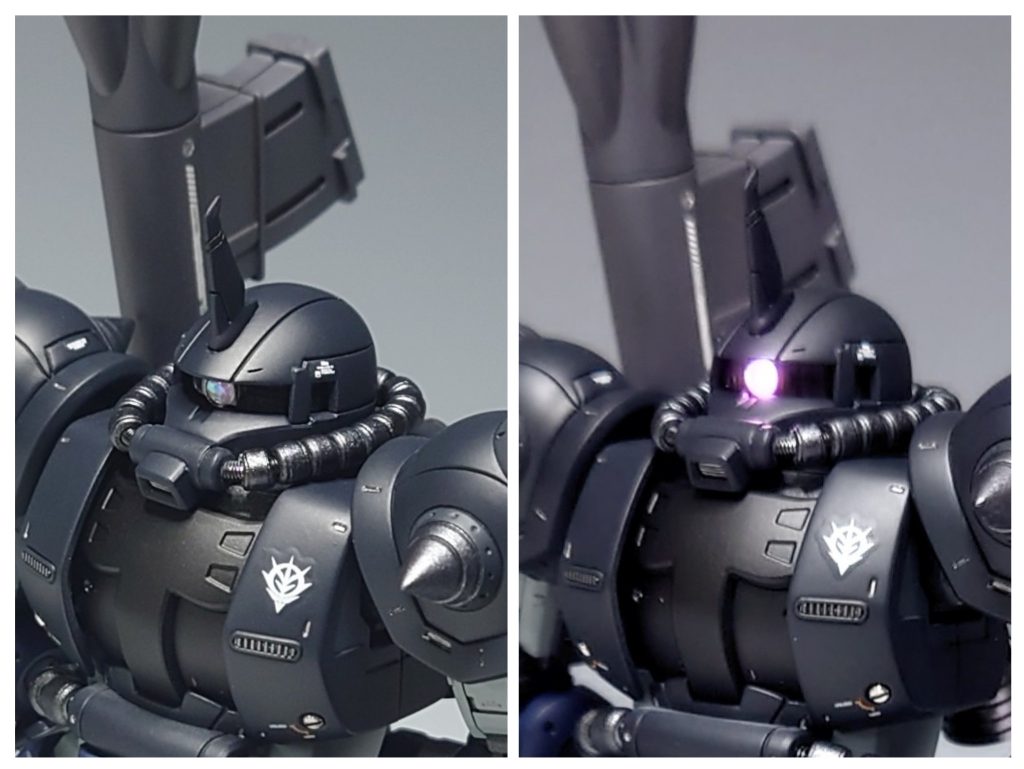 モノアイはLEDで電飾しました。