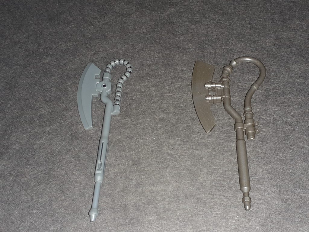 ヒートホーク、ジークアクスと比べると小ぶりでした。同じものじゃなかったっけ……?