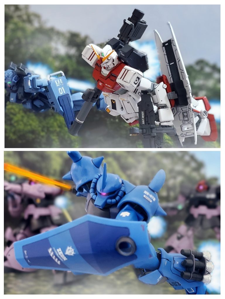 夜明け前の山脈を越え森林地帯🌲🌲に進入したBD1号機とプロトNT-1💨移動しながらコーティリア少尉はデータバンクでユウ中尉の戦績を確認し驚愕する‼️👱『たった１機で敵基地を全滅させている⁉️…あのBDってどんな機体なのかしら🤔ユウ中尉は寡黙そうだけど相棒としては頼りになりそうね🤭🎵』１人呟くコーティリア少尉のコクピットにユウ中尉から通信が入る📶👨『前方よりMS接近❗数は３機‼️』👱『歓迎の準備が早いわね🎶どうやらポイントαには近づけたくないようね🤭』👨『俺は旋回してヤツらの後方に回る❗正面から敵の注意を引きつけてくれ‼️』👱『了解❗アテにしてるわよ👍️✨』