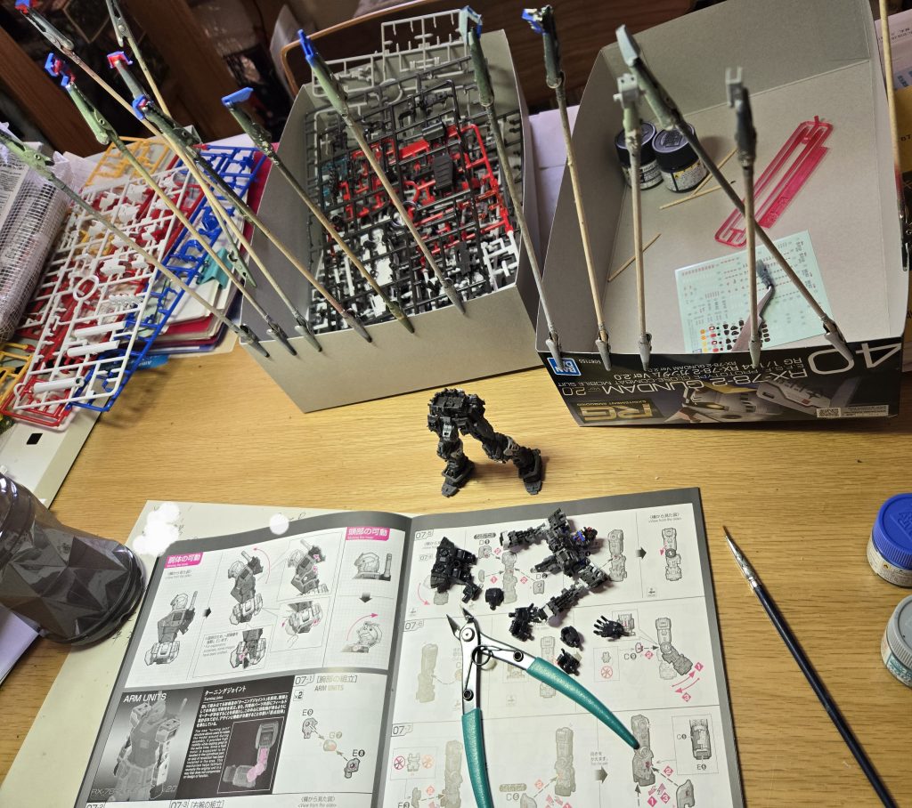 外装パーツはG3ガンダムで塗り分けました!今まで、トリコロールカラーを沢山作ってきたからです。それにこの色は貫禄があるので好みです。