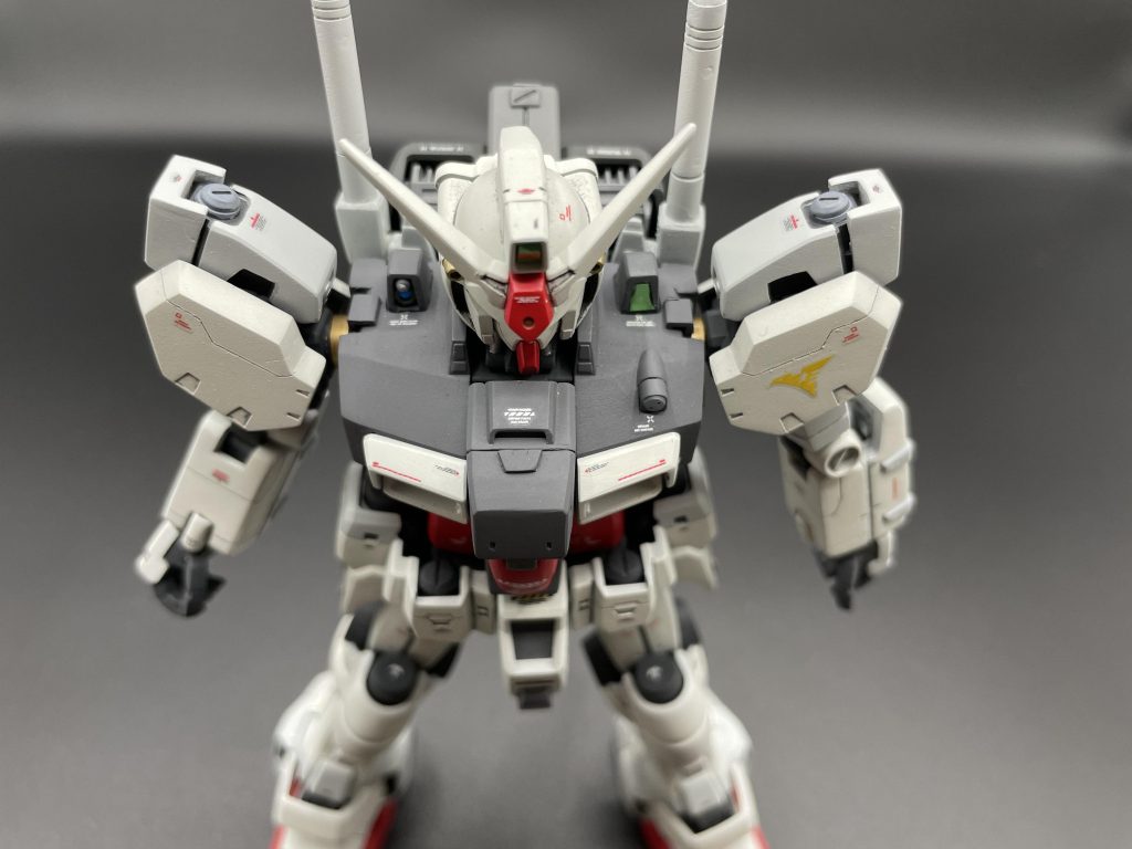 胴体は両サイドを1mmのプラ板で広げて腕接合部にプラパイプを仕込んであります