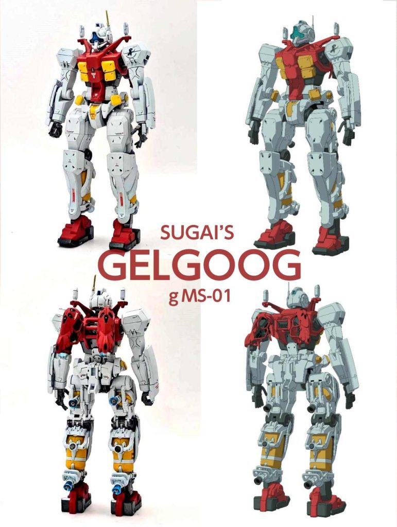 無塗装でもかなりのレベルの色分けされてるキットですが、設定画をよくよく見ると細かく塗分けが必要でした、GWで時間があったこともあり細部まで塗分けしてみました