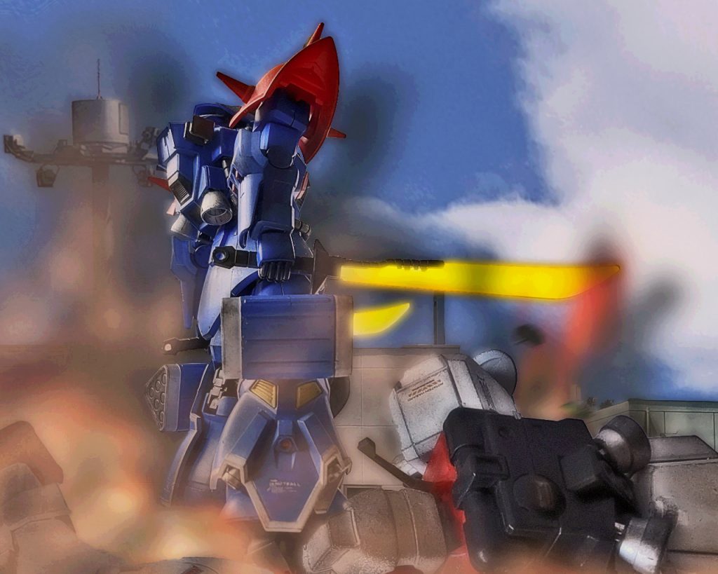 「…意識が羽ばたいたか…」戦闘中のキャリフォルニアベース基地内で蒼きMSが空を見上げる。(…私はここにいるぞ、マリオン…)男は口元を弛ませ不敵な笑みを浮かべた。