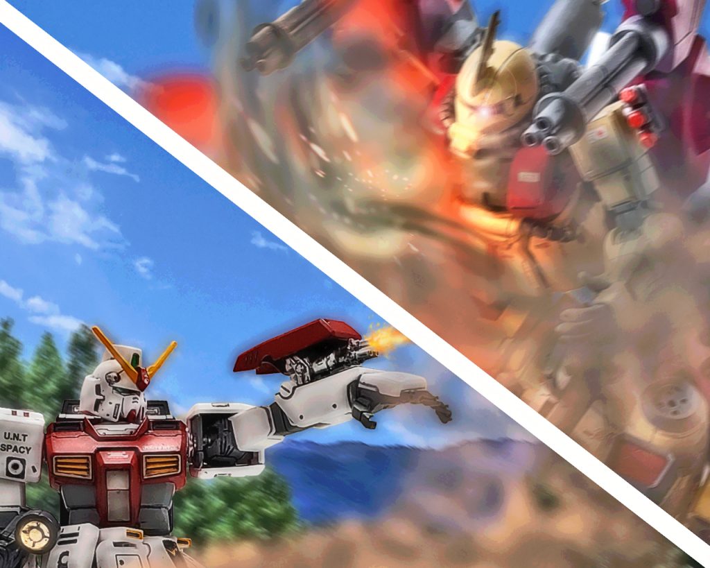 「ジオン公国万歳っ!!ジオン公国に栄光あれーっ!!!!」執念と憎しみをの炎を纏った破壊神はコーティリア・ジャヴェロ少尉のプロトタイプNT‐1に特攻を仕掛ける。「……ちょっ、ちょっと本気なのっ!?」最後の捨て身の一撃にコーティリアも冷や汗が流れ表情が険しくなる。「このヤロウーっっ!!!?」自分でも普段使わない暴言が咄嗟に出ると喉が張り裂けそうな位の声量であった。そして無我夢中でガトリング砲をジヴァ目掛けて連射すると、弾丸はジヴァの装甲を容易く貫く。プロトタイプNT‐1の手前でジヴァは爆散すると破片があたりに散らばり、そして目の前には大きな火柱と黒煙があがる。コーティリアはスラスターを吹かし、全体を視界に収める位置まで後退するが、緊張感は解けず火柱に向けてガトリングの照準を合わせた。「……ハァ、…ハァ、…ハァ」コーティリアは息を切らしながら炎を見た。(…やったの?)敵機の反応は全て消えた。これで終わったんだ。心の中でそう言い聞かせると雑音混じりで無線が入る。「…ーティ…ア、逃…ろっ…!!」「…えっ?」次の瞬間、コクピット内に警戒アラームが鳴り響くとメインモニターに赤い文字が表示された。「…ロックオンされている!?」