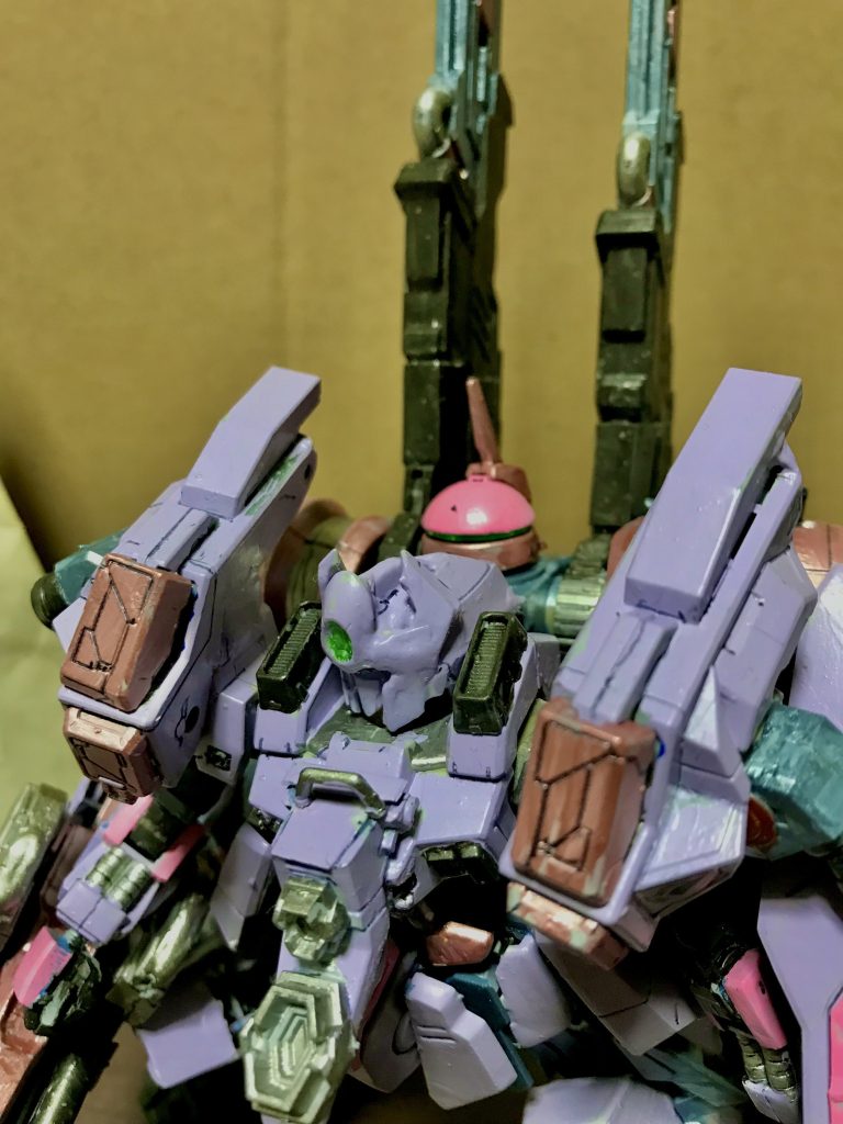 バストアップ。　最後まで御覧いただきありがとうございました。頭部は百式改目指しましたがうーんて感じですね。