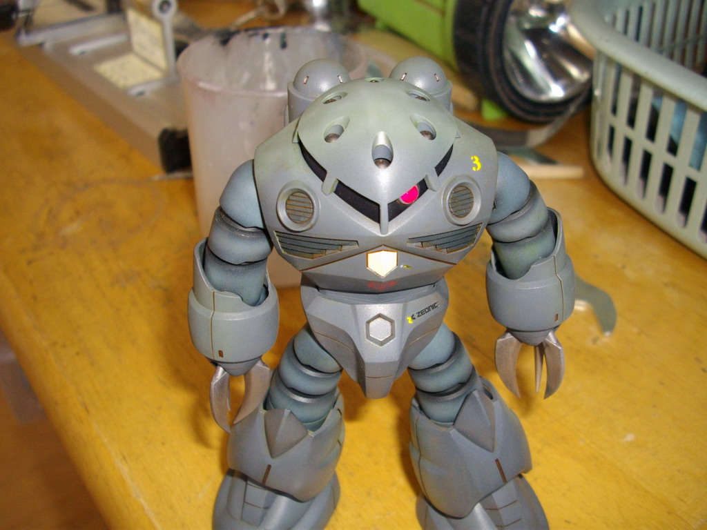 HGUC ズゴック　アクリルガッシュ筆＋エアブラシ、モノアイクリア化–4枚目/制作者：とも世