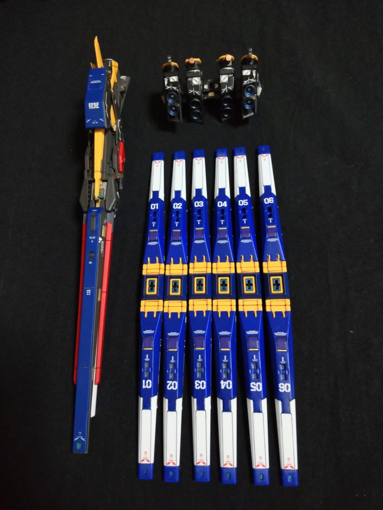 今回作成した武装増設バックパックフィン・ファンネルロングレンジ・フィン・ファンネル