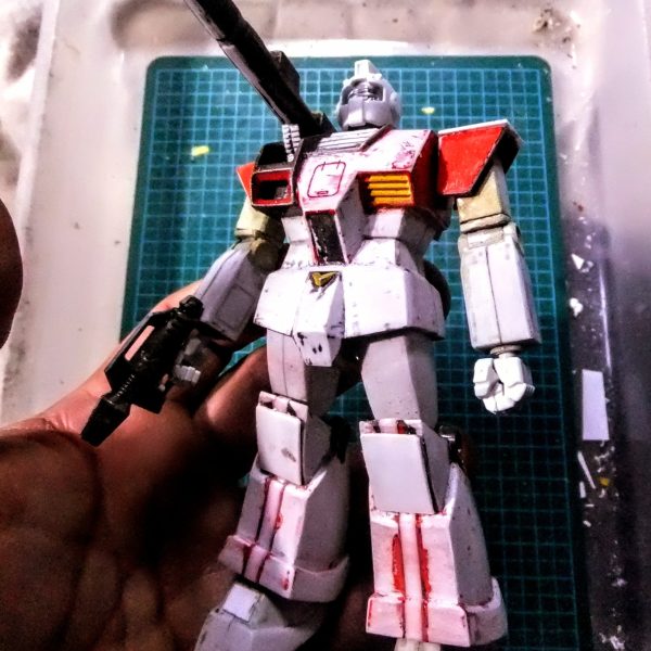 どうも！こんばんは〜っ！G太郎デス♫旧キット　GMキャノンここ迄進みマシタ😁（2枚目）