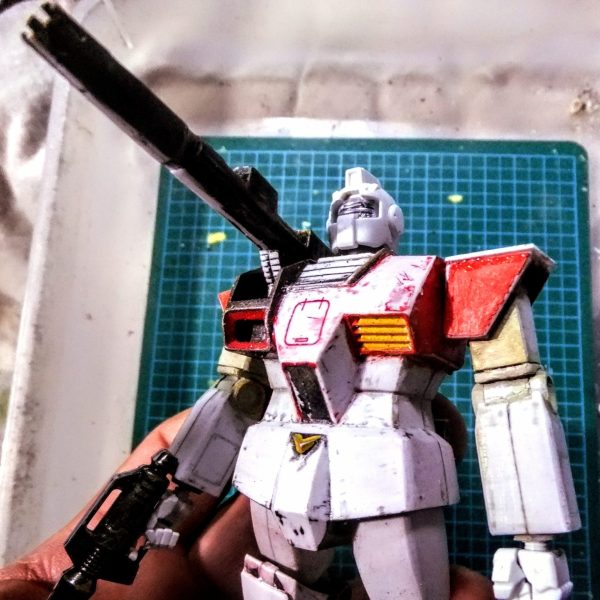どうも！こんばんは〜っ！G太郎デス♫旧キット　GMキャノンここ迄進みマシタ😁（1枚目）