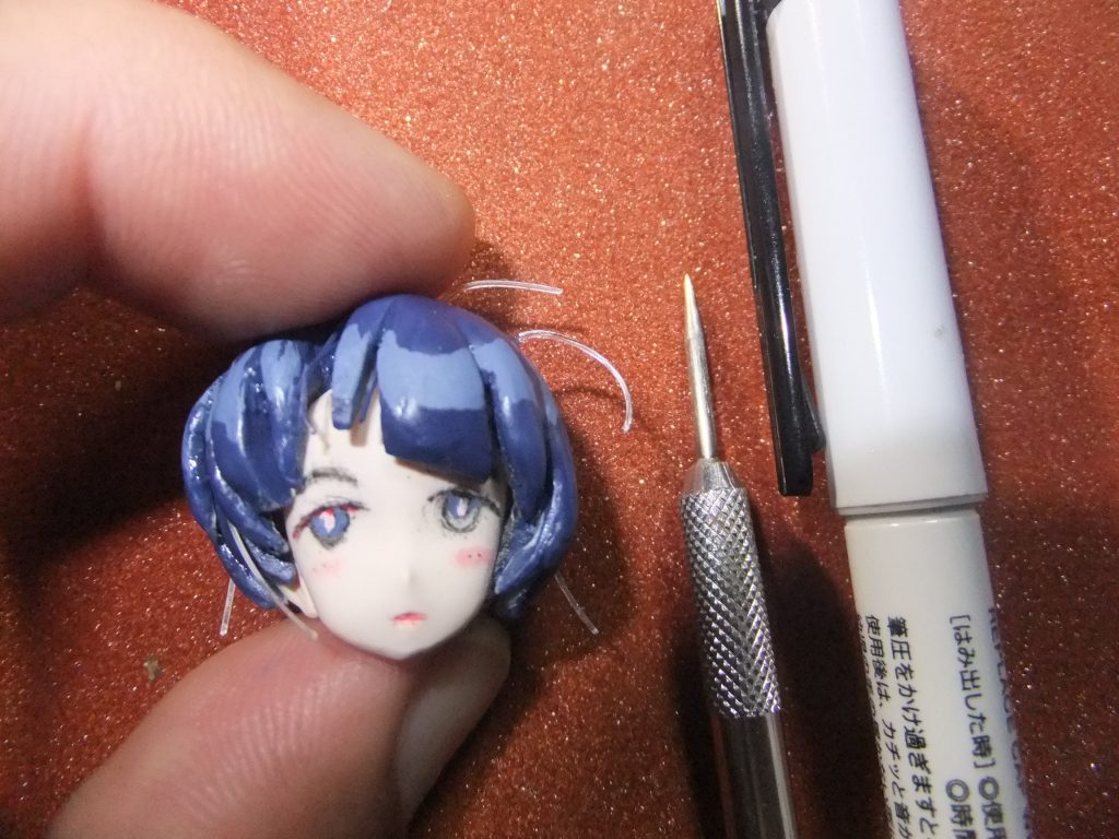 オ・マ・ケの追加工　作品アップ後に気になってしまって？瞳を削って再度描き直しマシタ💦