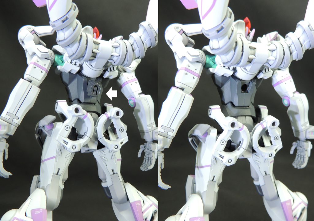 背面に3mmφ軸接続穴を開けており、ドッキング時は穴を塞いでいる自作パーツを取り外します。